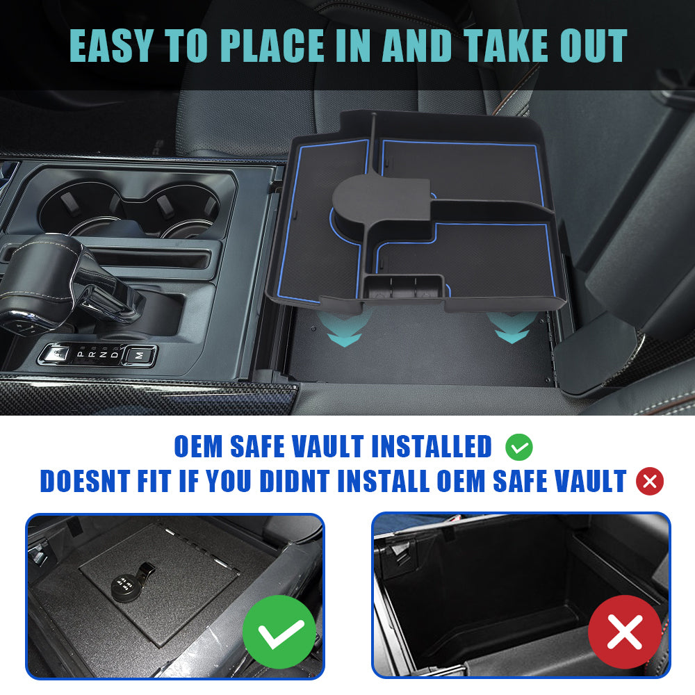 F-150 Lightning Insert Center Console Safe Box Tray Only Fit Installed OEM Safe Box Vault from BestEvMod