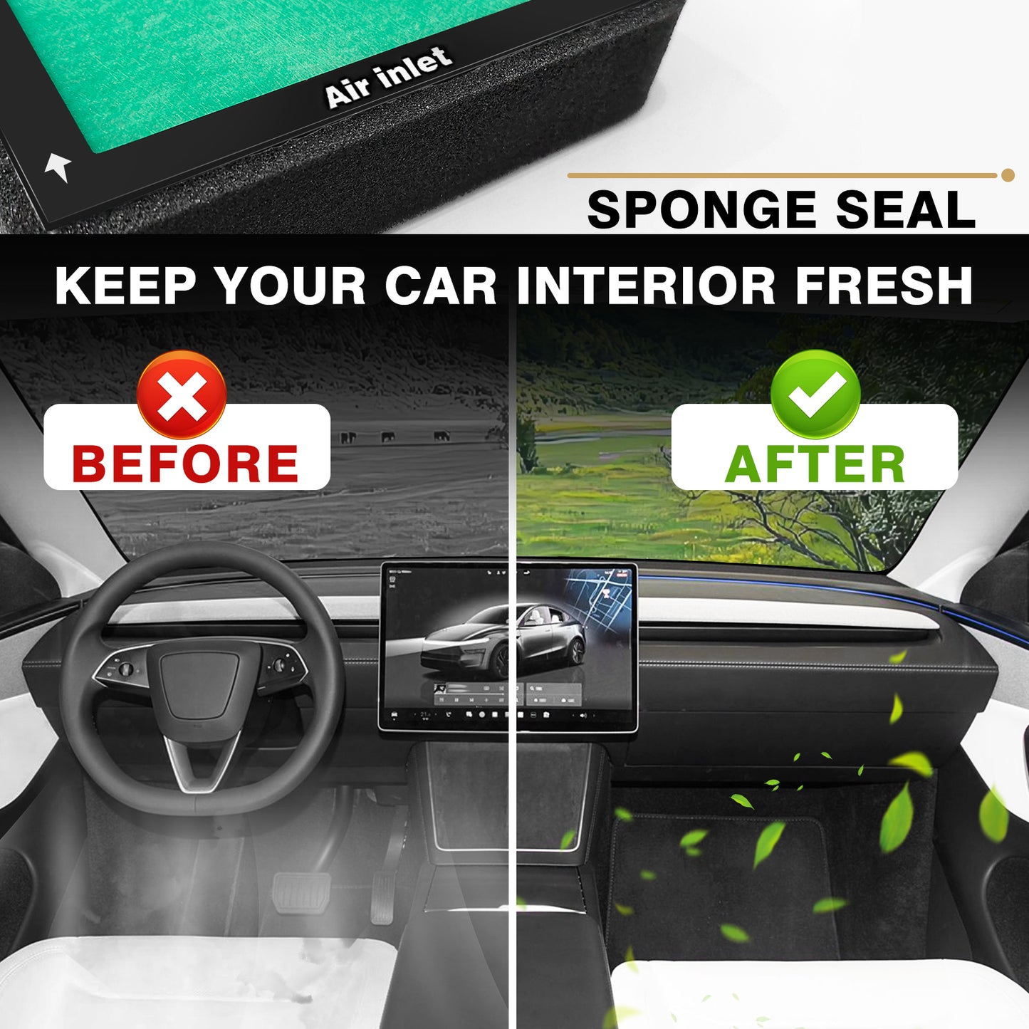 2 Pack Upgraded Tesla Model 3/Y Cabin Air Filter Replacement HEPA Air Filter with Activated Carbon for 2017-2025 Model 3 & Highland/ 2020-2026 Model Y & Juniper