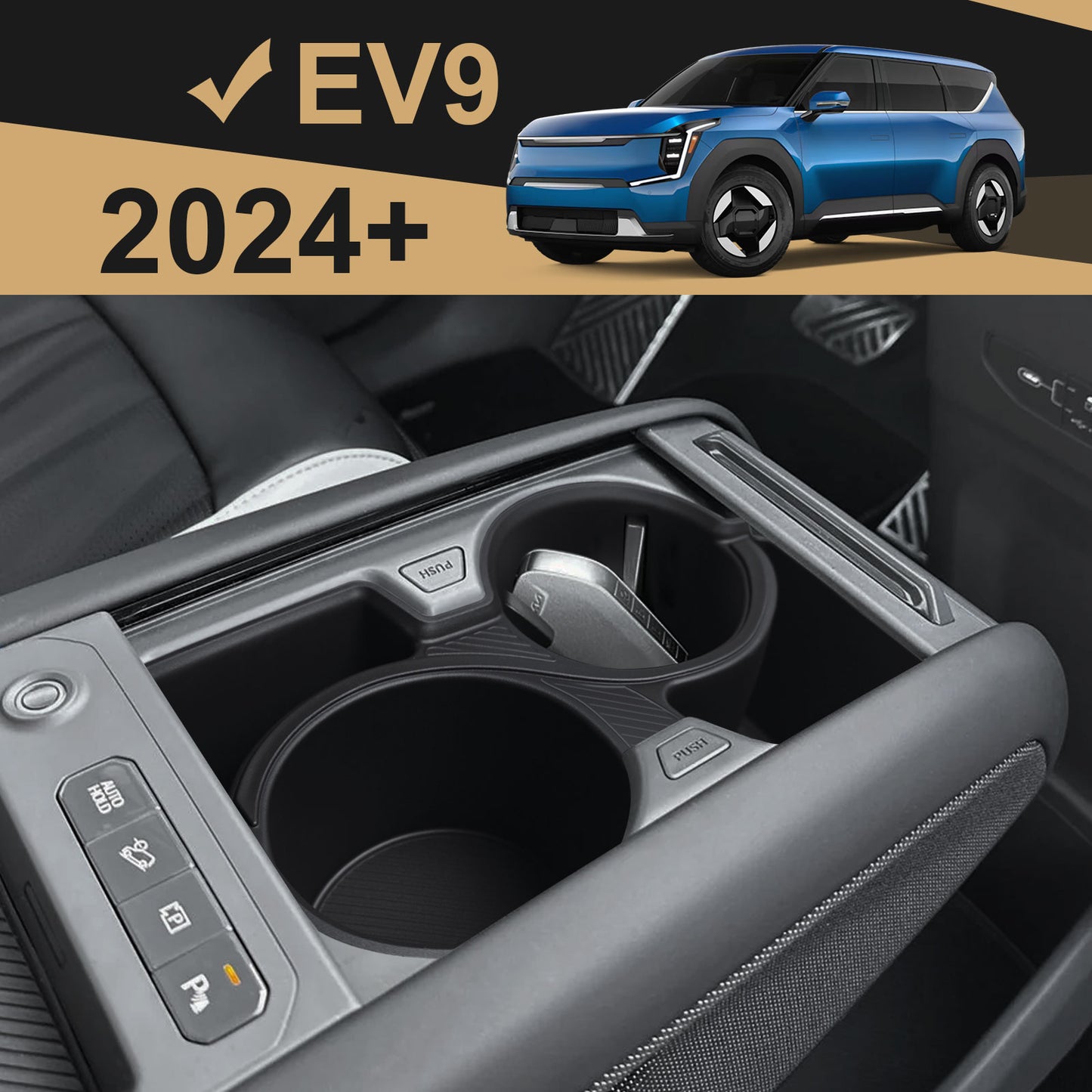 EV9 Center Console Cup Holder Insert from BestEvMod