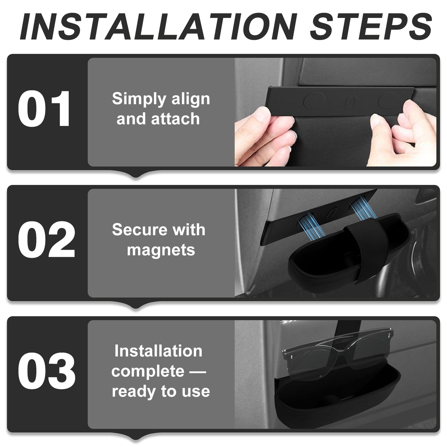 BestEvMod Magnetic Sunglasses Holder for 2025+ Model Y&YL/2024+Model3