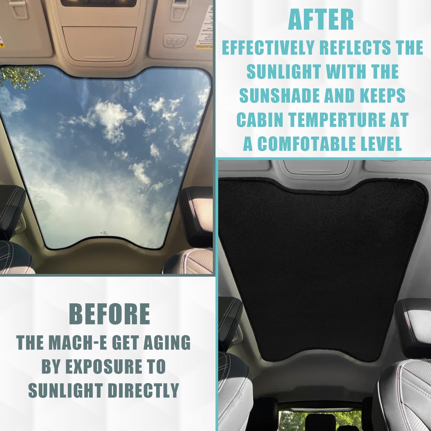 Mach E Foldable Roof Sunshade Upgraded Heat Reflective Tech Accessories from AOSKonology