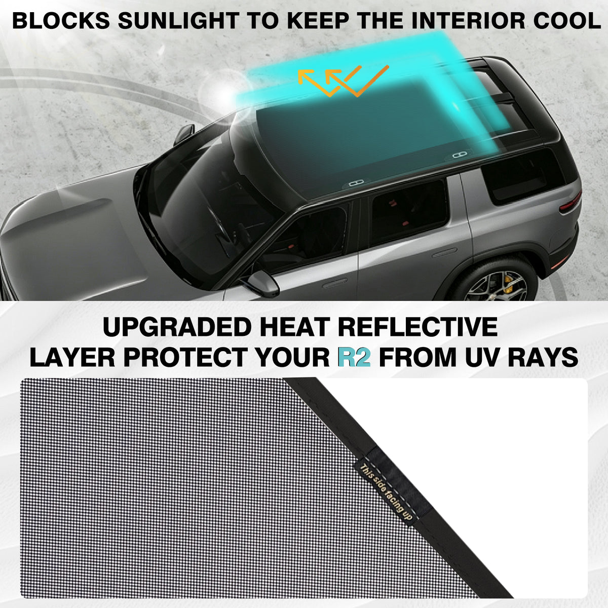 BestEvMod Foldable Roof Sunshade for 2027 2026 Rivian R2