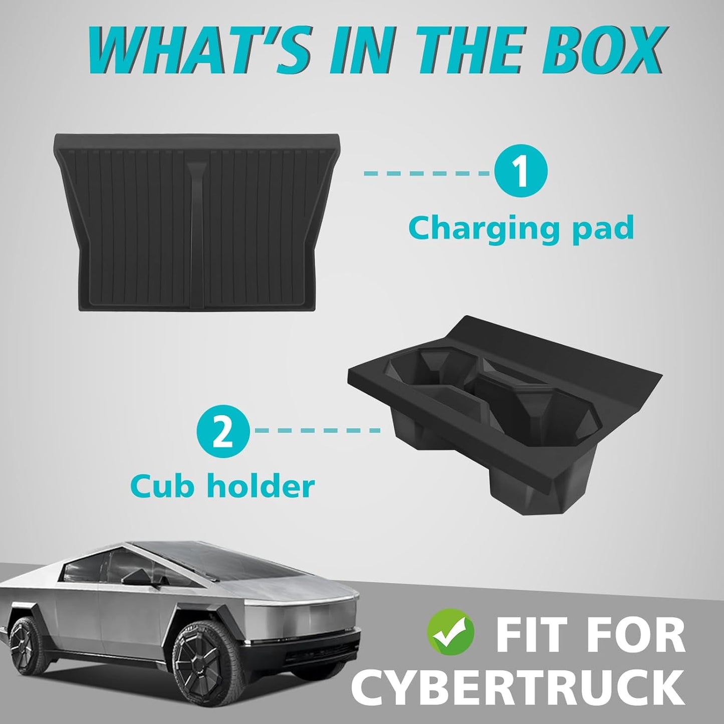 Bundle of Charge Pad Cover+ Cup Holder Insert for Cybertruck