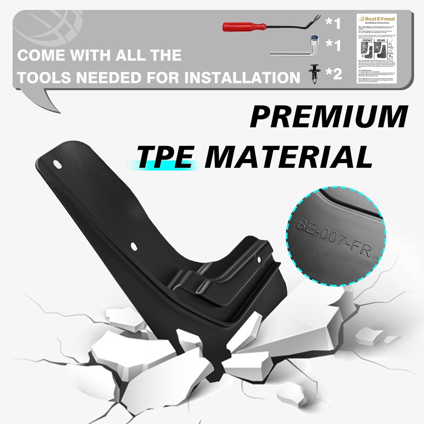 4PCS Mud Flaps No Drilling for 2024+ Dodge Charger EV