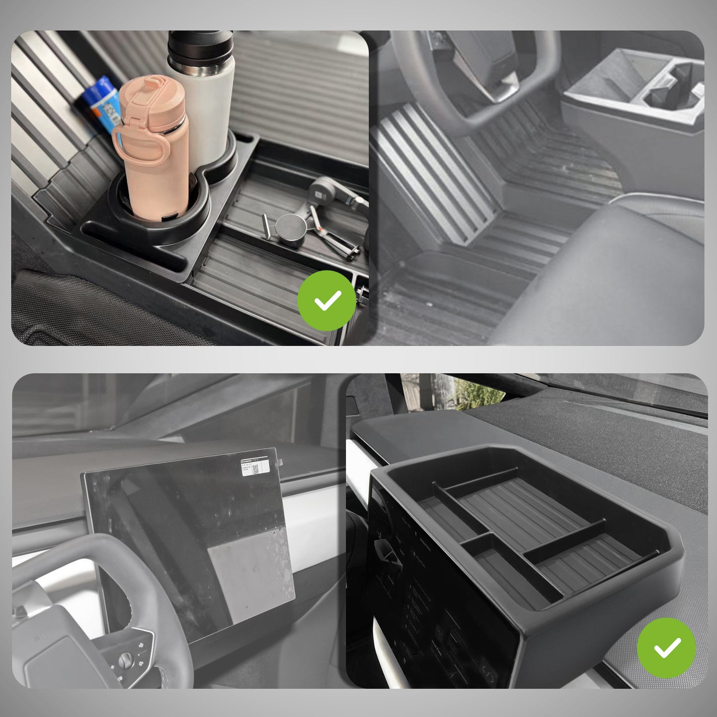 Bundle of Floor Lower Tray+ Screen Dash Tray for Cybertruck