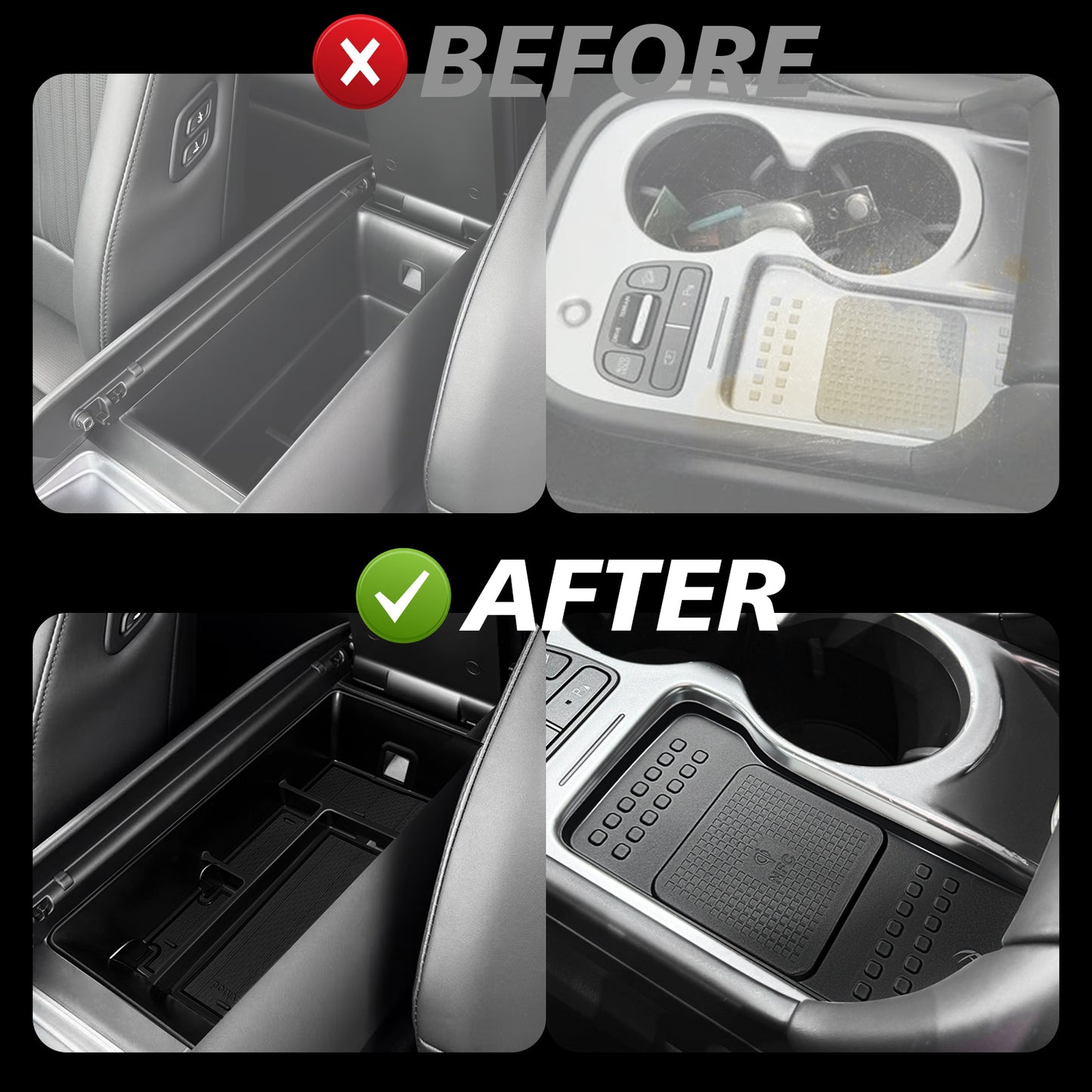 2PCS Center Console Organizer & Phone Charge Area Silicone Cover for Hyundai Ioniq 9 2026+ S SE SEL