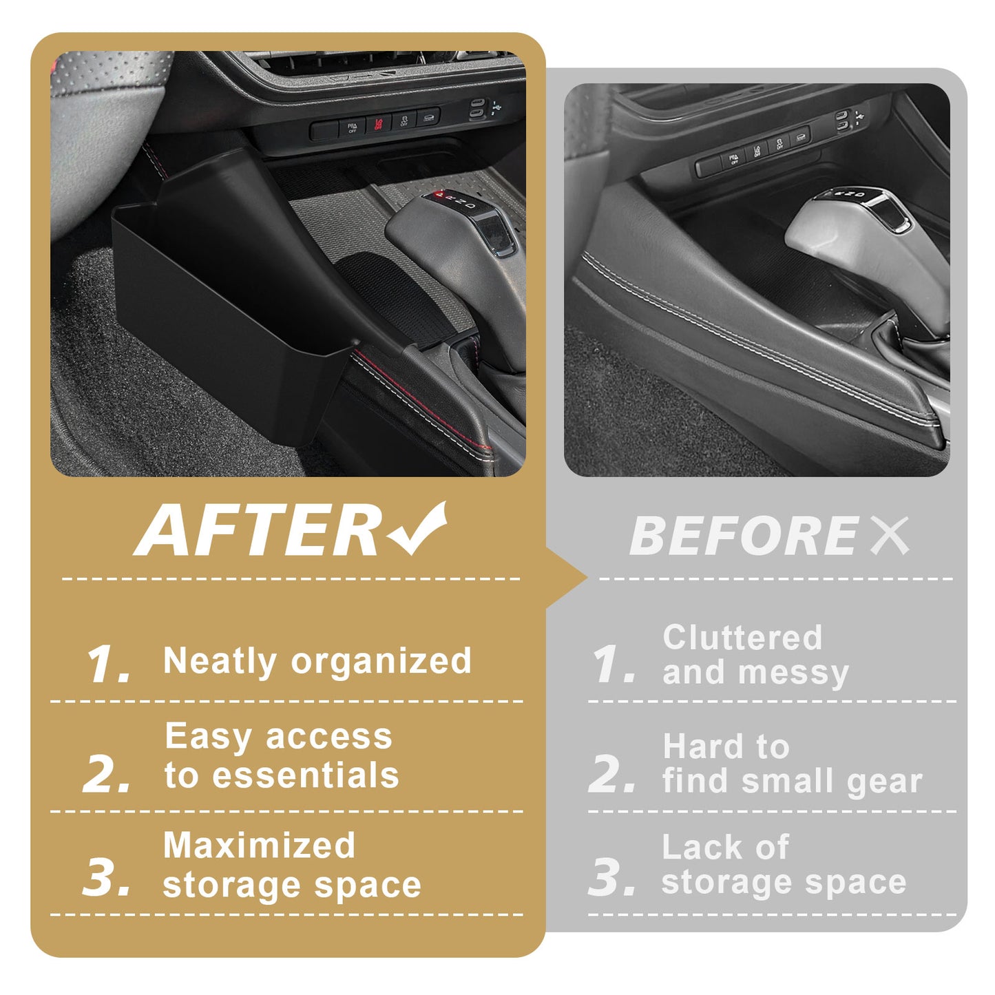 Center Console Side Storage Organizer Tray for Dodge Charger EV