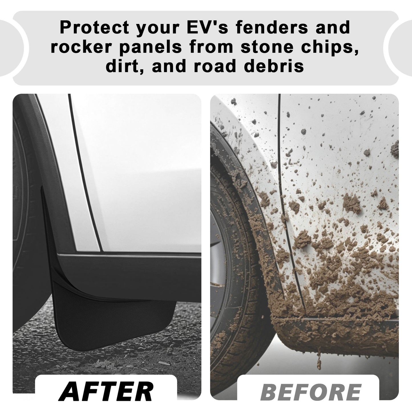 BestEvMod Mud Flaps Splash Guards for Tesla 2026+ Model YL No Drilling