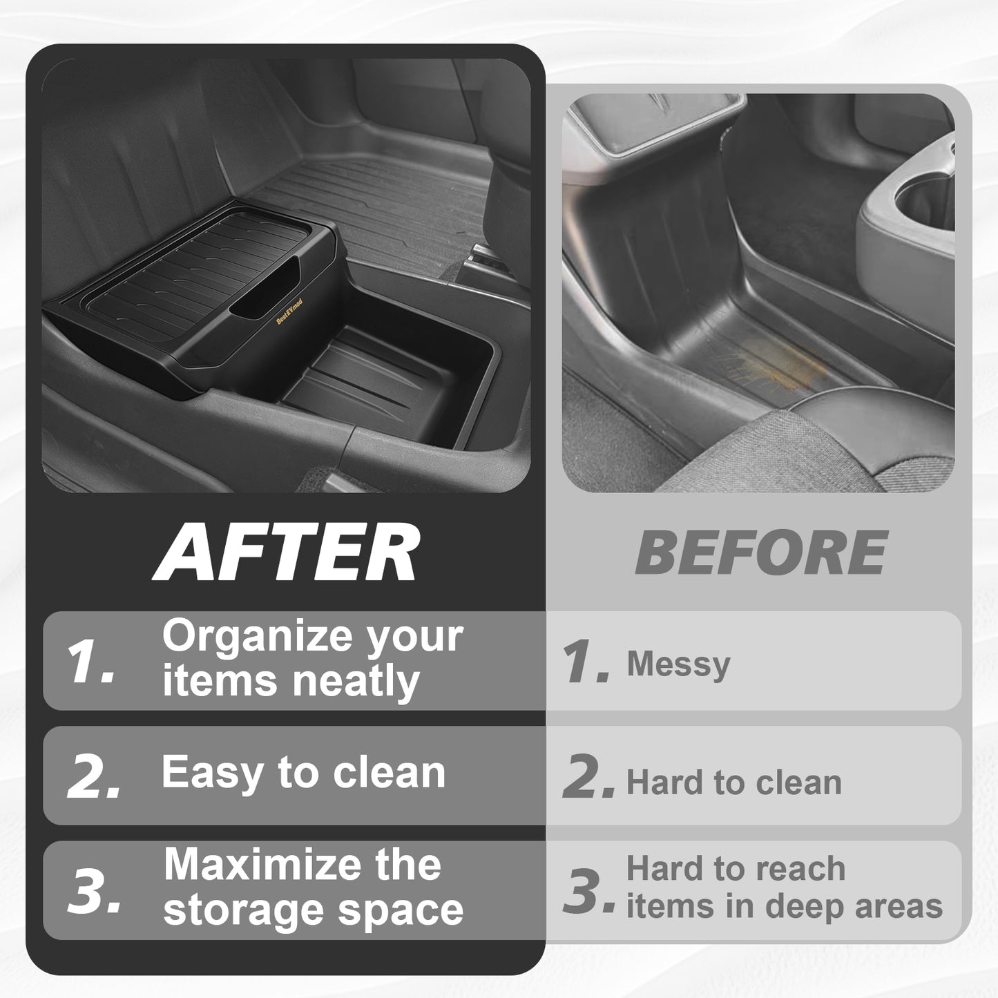 Lower Center Console Organizer for Tesla Model Y Juniper | Standard Version |