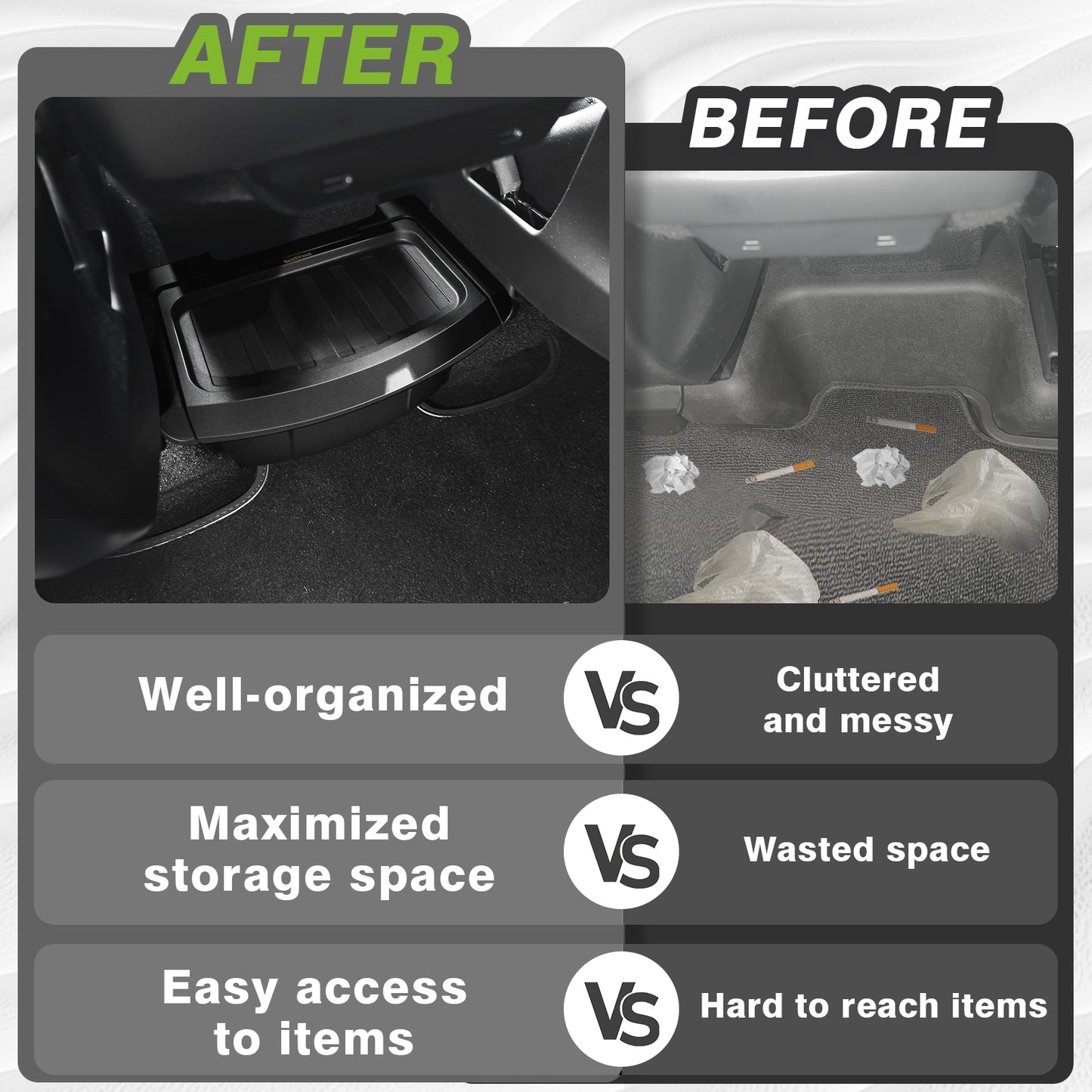 Rear Center Console Organizer Compatible for 2026+ Model Y Juniper Refresh Trash Can with Lid Cover Rear Bin Backseat Storage Box