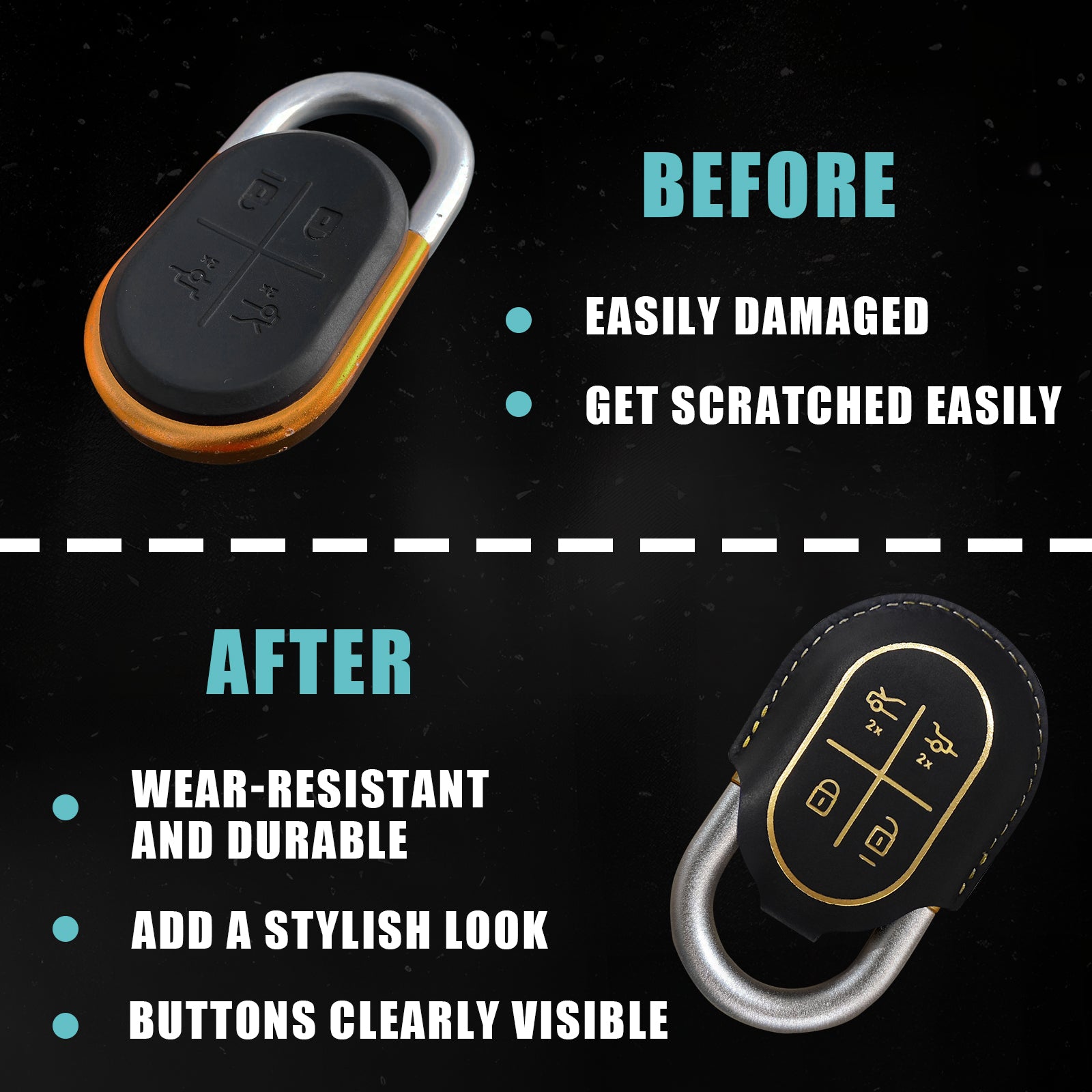 Rivian Shell Compatible with Rivian R1T & Rivian R1S Leather Key Shells Protector R ...