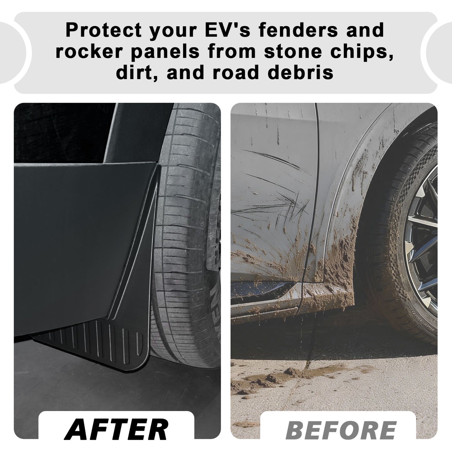 4PCS Mud Flaps No Drilling for 2025+ Kia EV6 Light