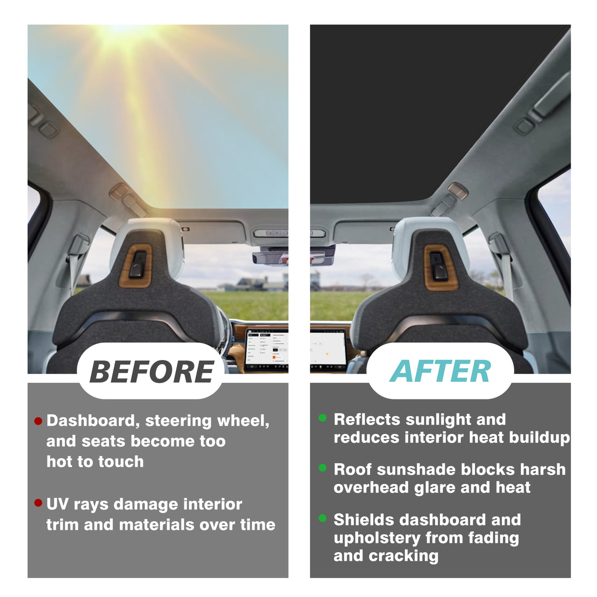 BestEvMod Foldable Roof Sunshade for 2027 2026 Rivian R2