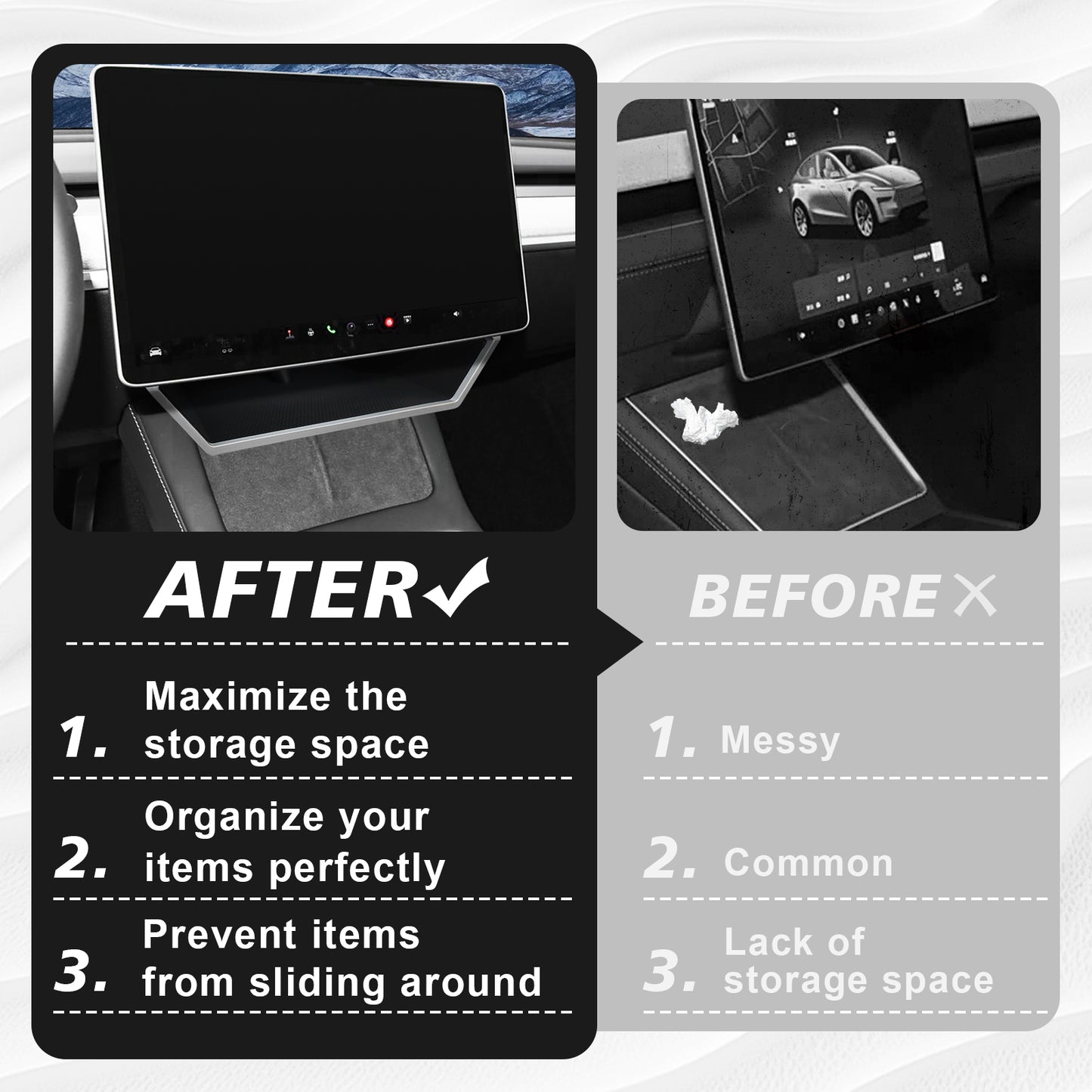 Upgrade Under Screen Storage Strong Magnet for 2026+ Tesla Model Y Juniper/2024+ Model 3 Highland