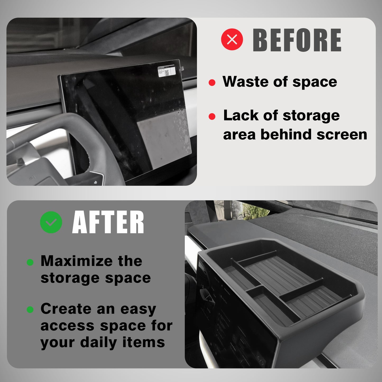 Screen Back Organizer for Cybertruck