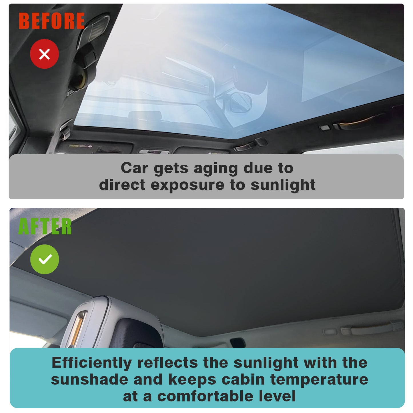 Compatible with Rivian R1S Foldable Roof Sunshade Accessories from BestEvMod FRONT ROOF ONLY