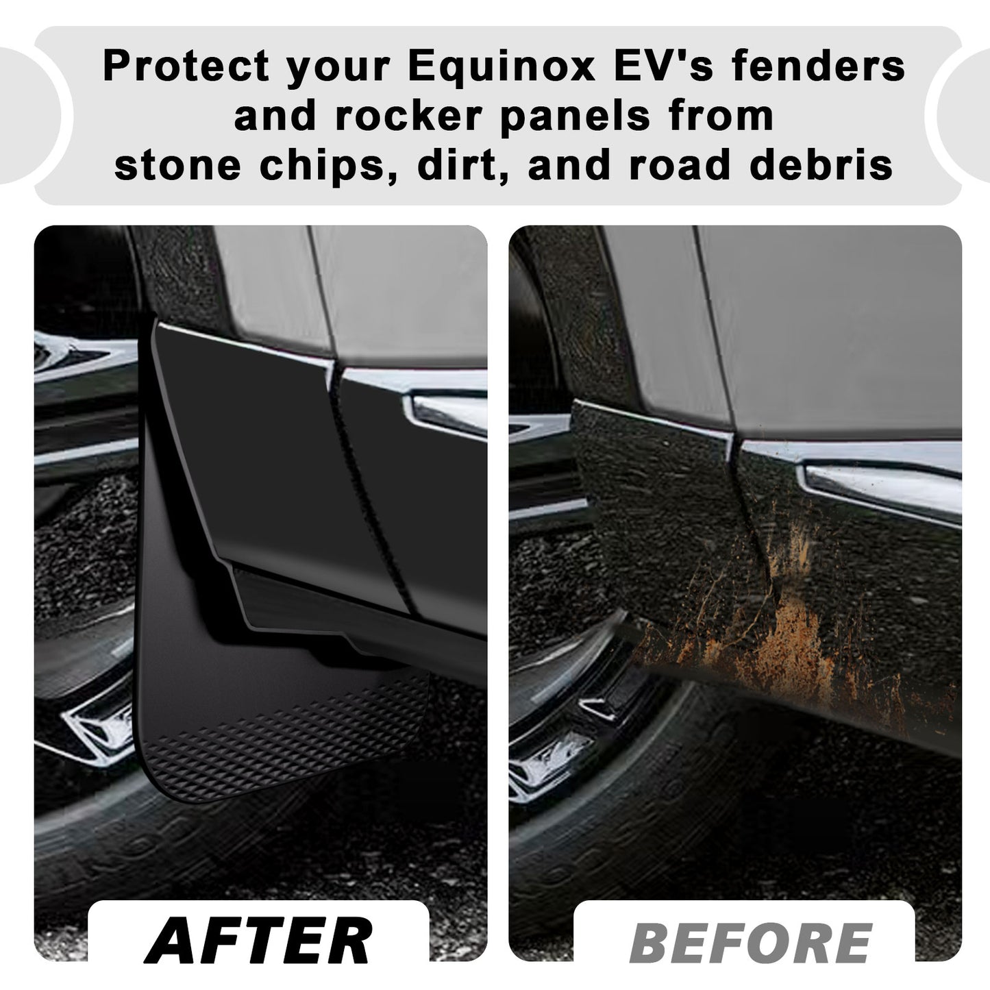 4PCS Mud Flaps No Drilling for 2024+ Chevrolet Equinox EV