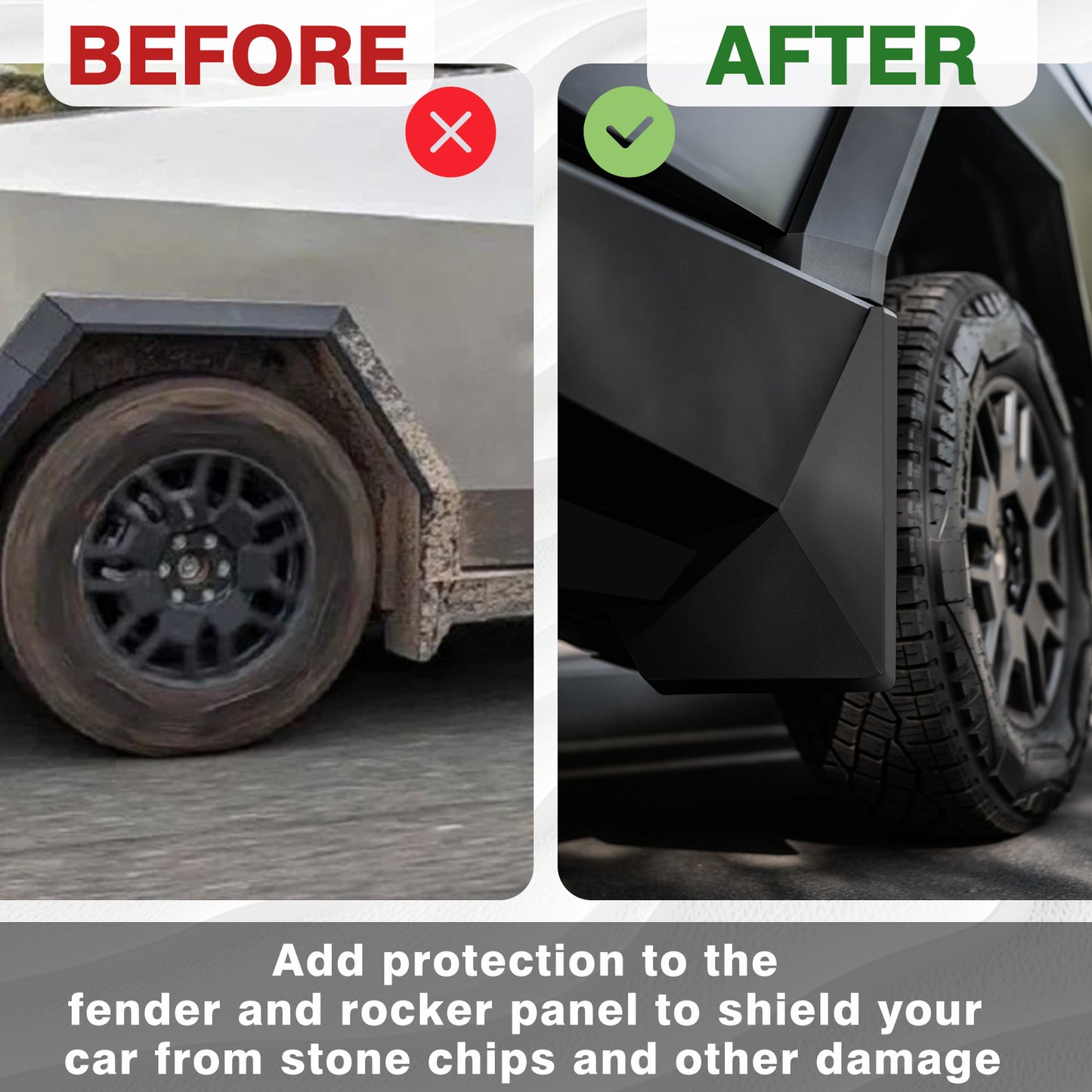 Upgraded V2 Mud Flaps for Cybertruck