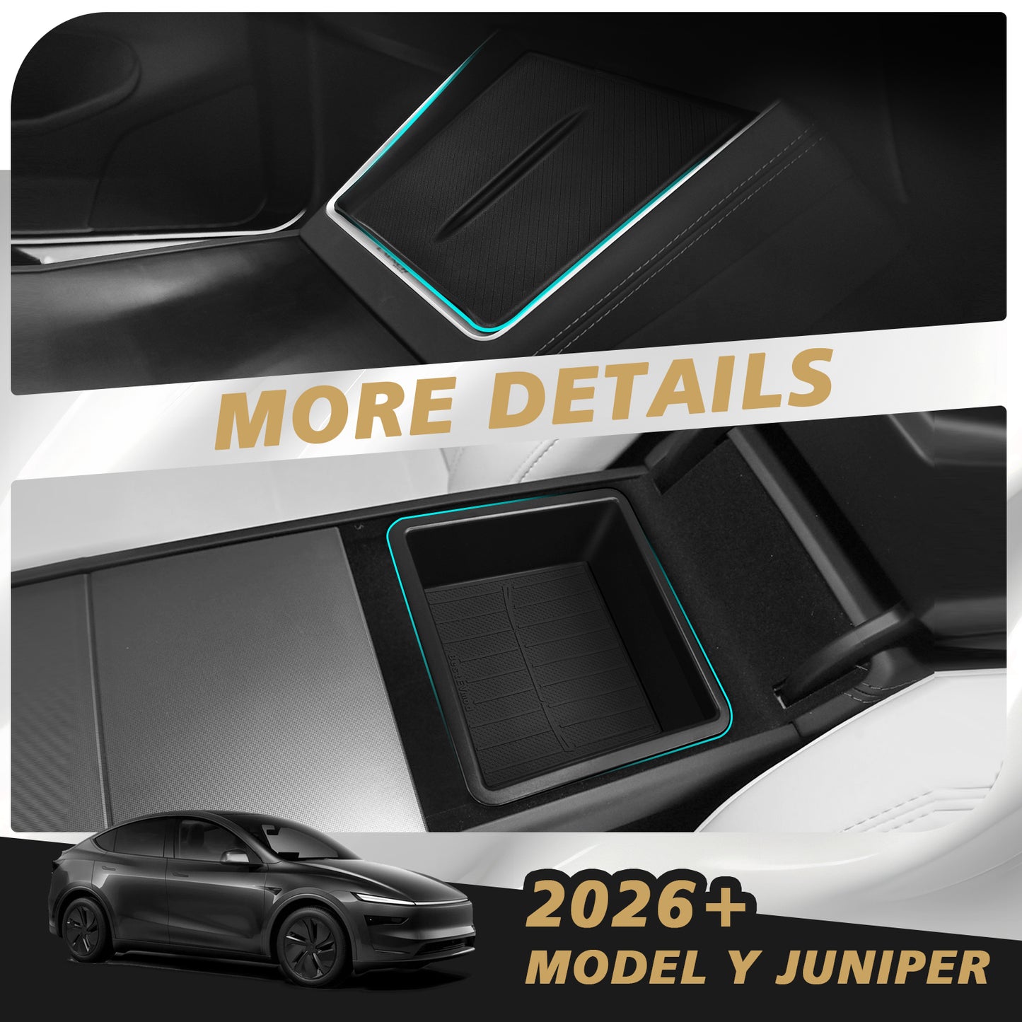 3PCS Center Console Organizer for Model Y Juniper