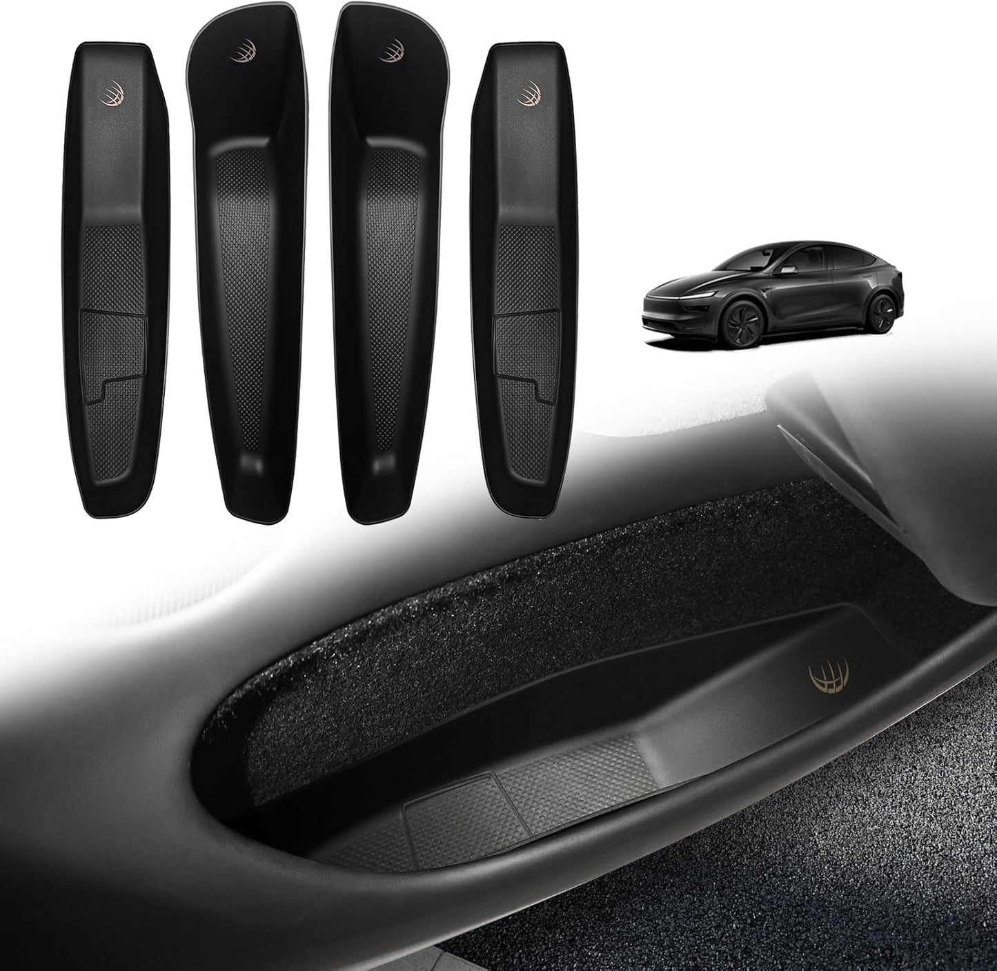 4PCS Door Organizer Tray for 2026 Model Y Juniper Drop-in Design