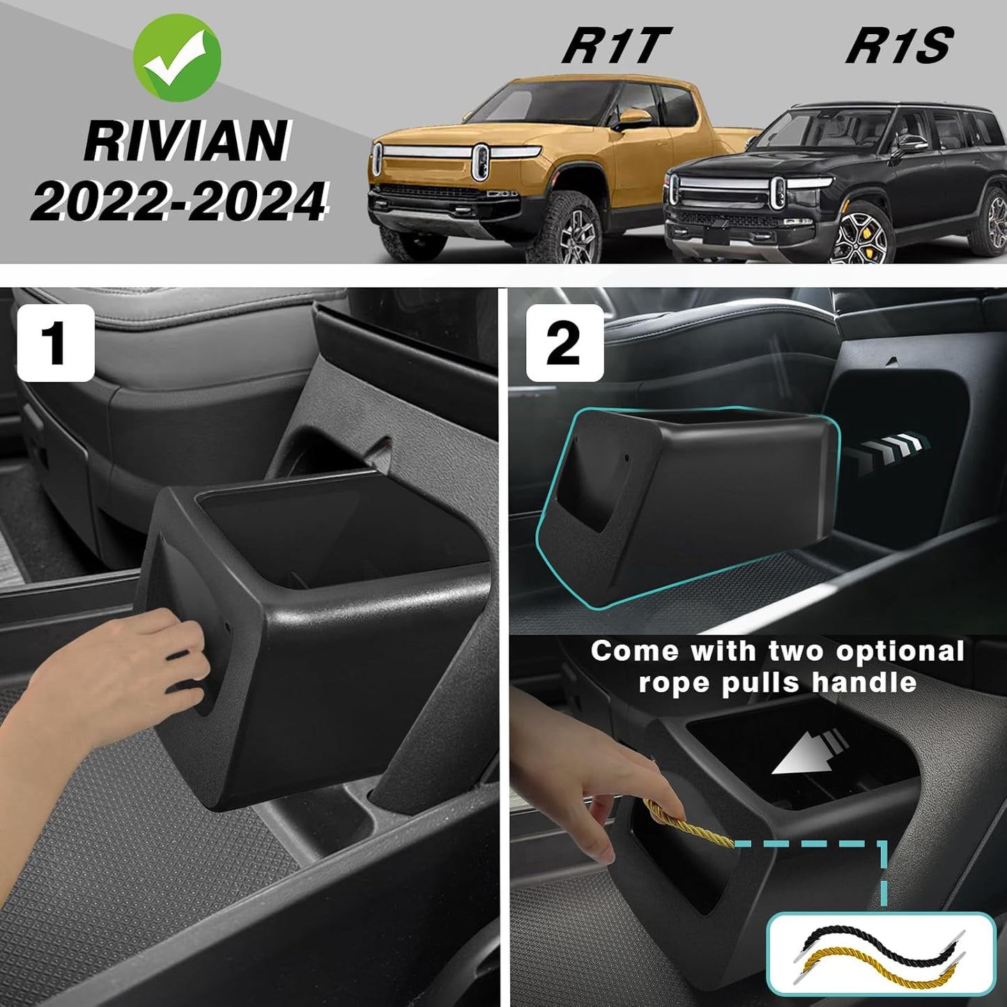 Lockable Camp Speaker Drawer Organizer Tray Compatible with Rivian R1T R1S from BestEvMod