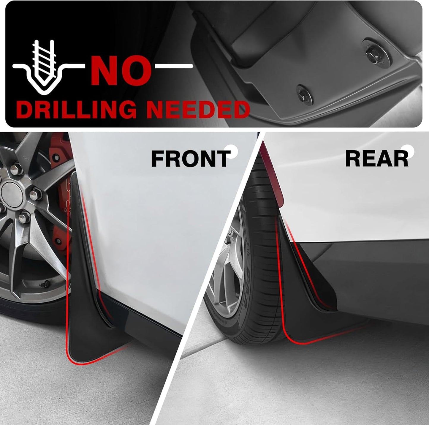 4PCS Mud Flaps No Drilling for 2024+ Dodge Charger EV