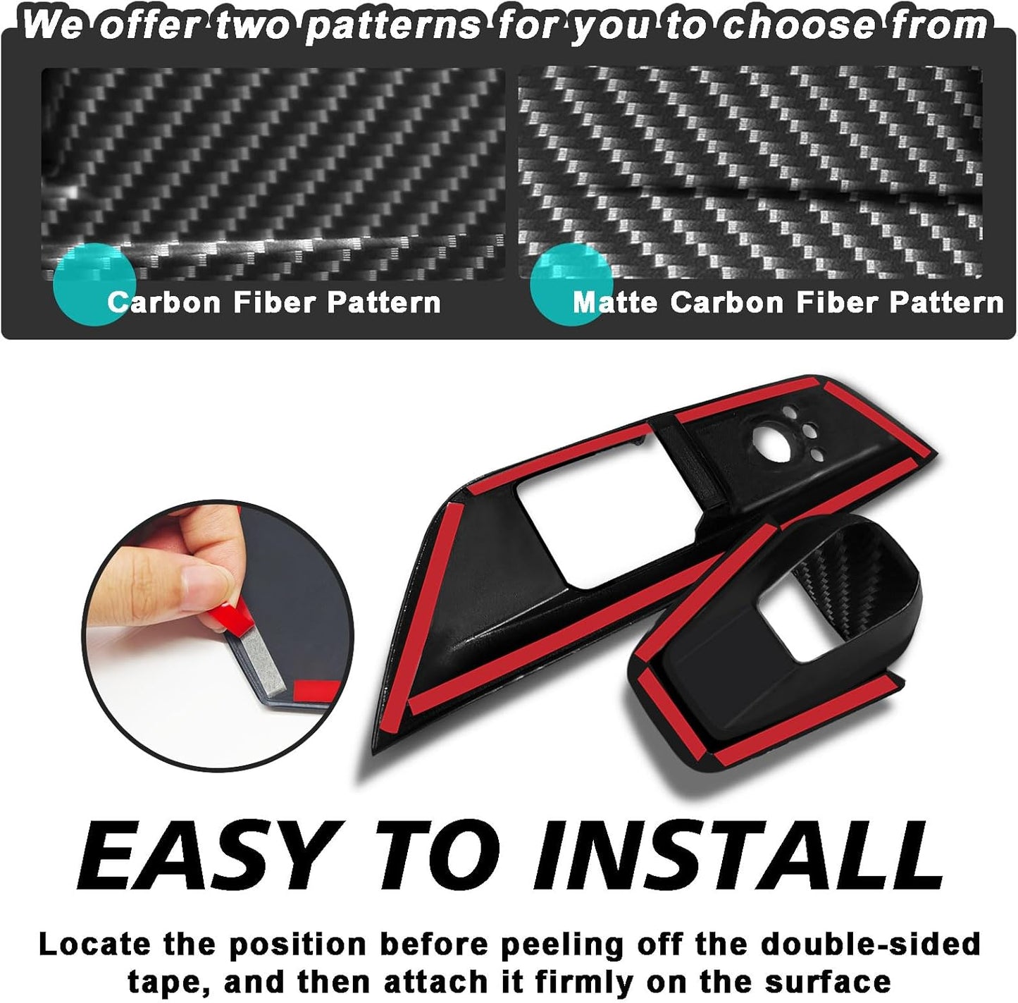 BestEvMod 3PCS Interior Decoration Trim Set for Dodge Charger EV