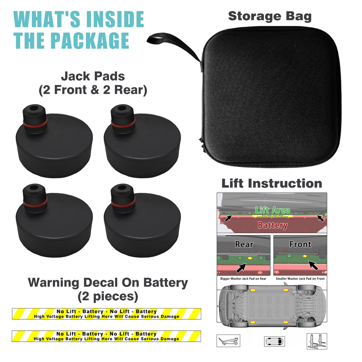 Mach E Lifting Jack Pads Set of 4 Floor Jack Stand from AOSKonology