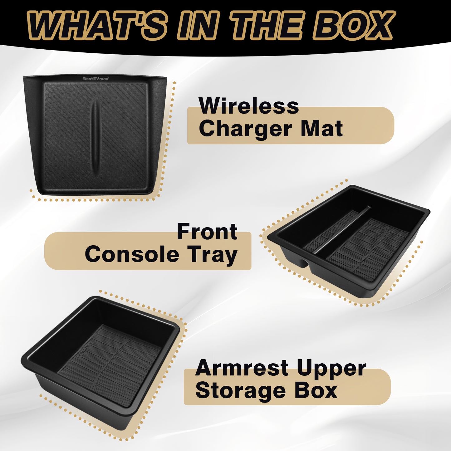 3PCS Center Console Organizer for Model Y Juniper