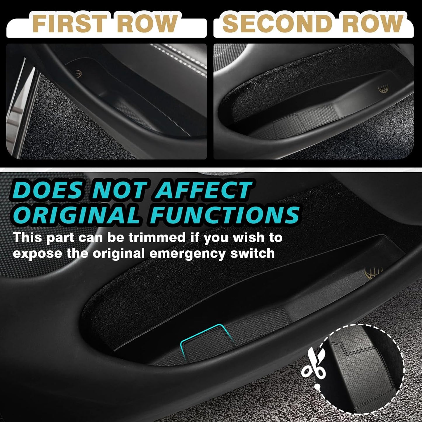 4PCS Door Organizer Tray for 2026 Model Y Juniper Drop-in Design