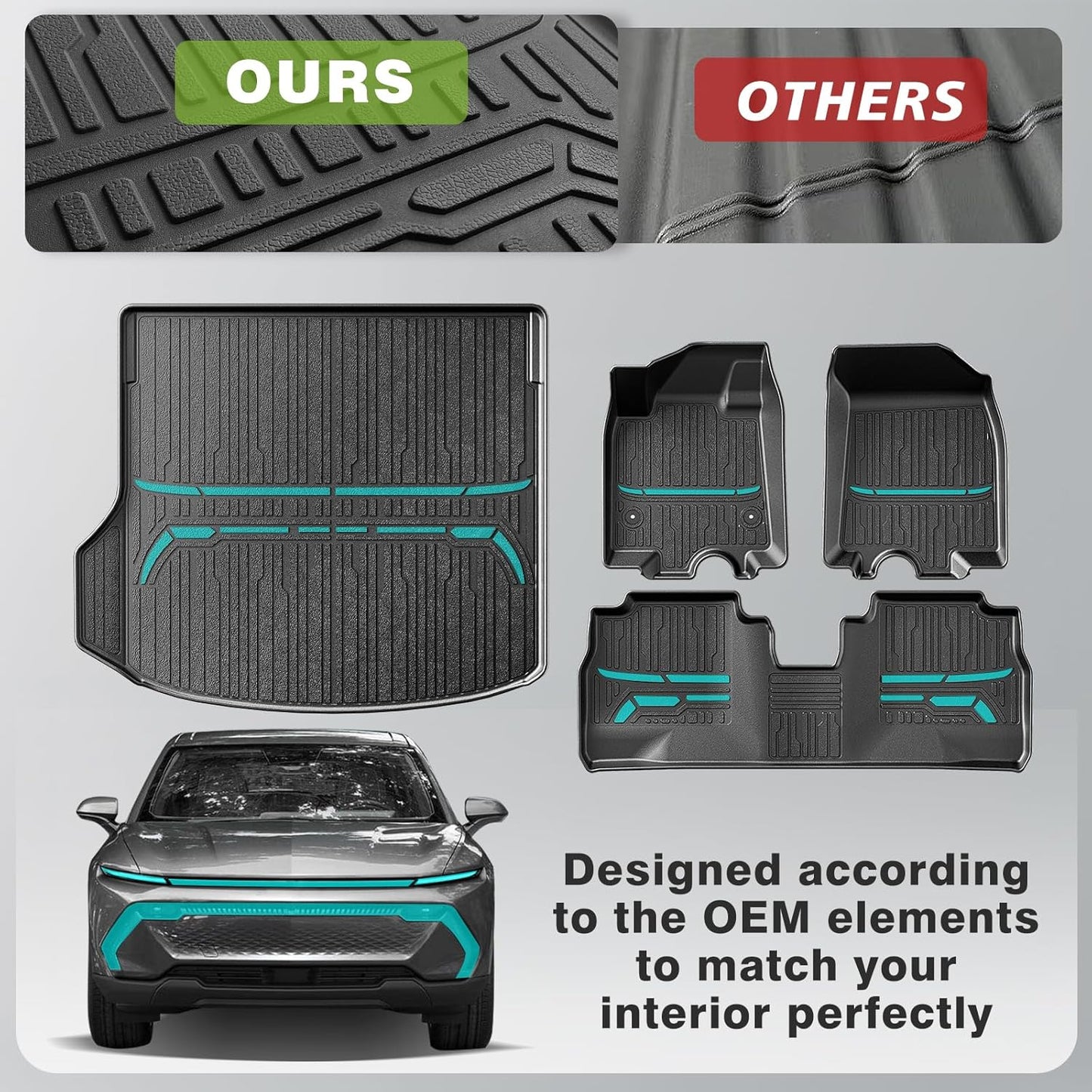 All-Weather Floor Mats&Trunk Mat for Chevrolet Equinox EV 2024+