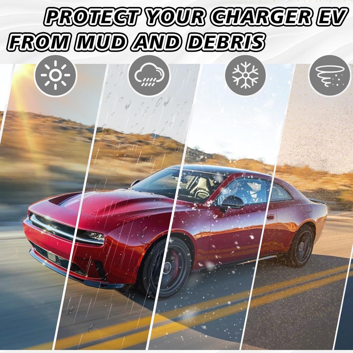 4PCS Mud Flaps No Drilling for 2024+ Dodge Charger EV