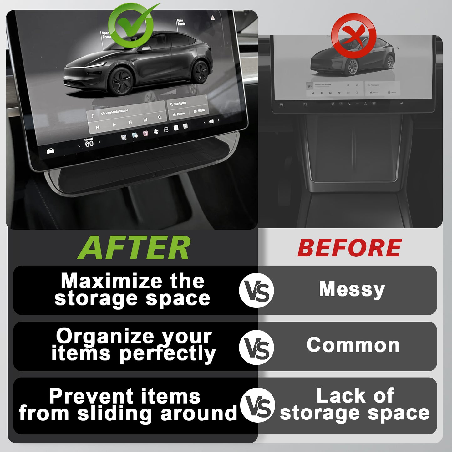Under Screen Storage for 2026 Tesla Model Y Juniper