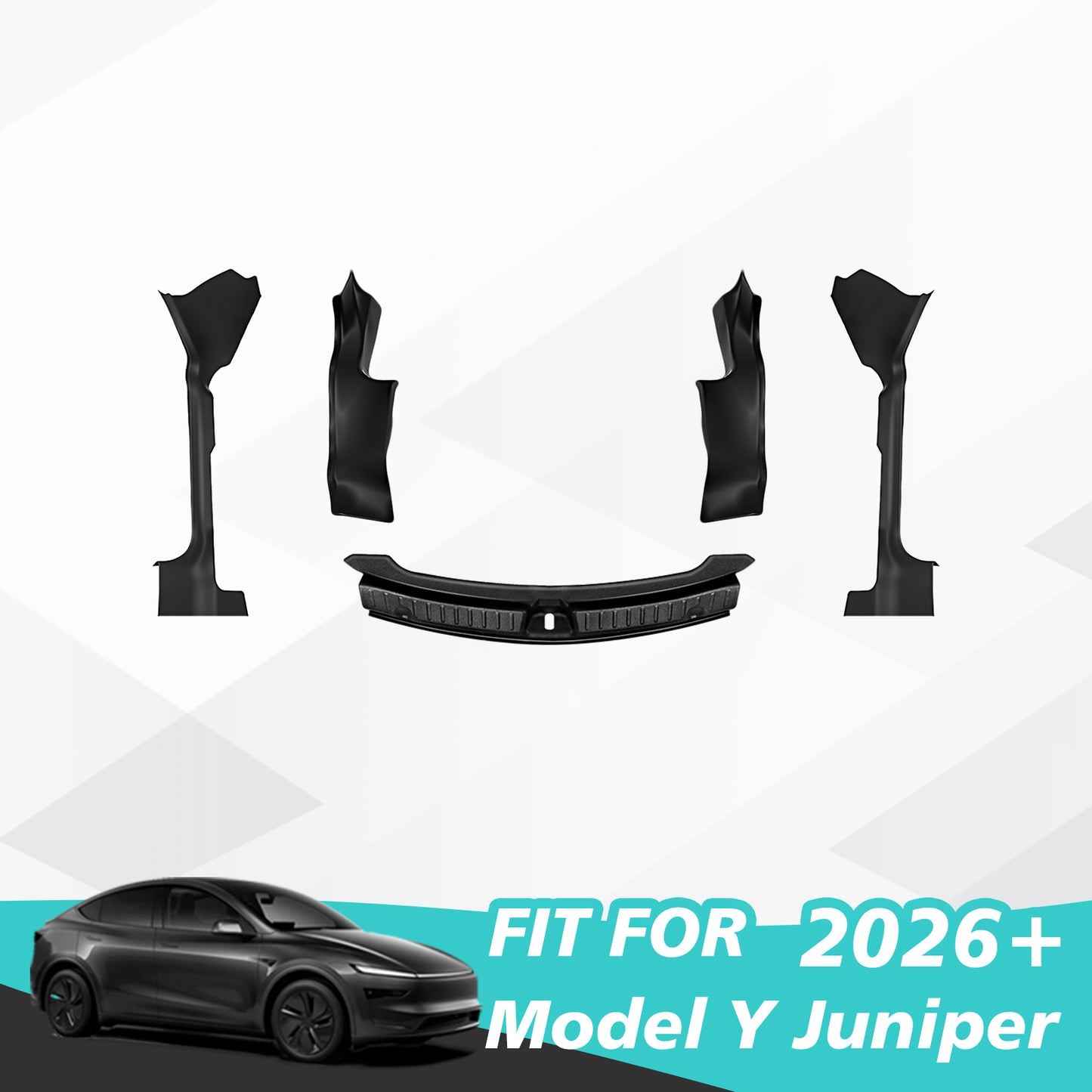 5PCS Door Sill Protector (Front & Rear, Rear Bumper & Trunk Sill Cover) for 2026 Model Y Juniper from BestEvMod