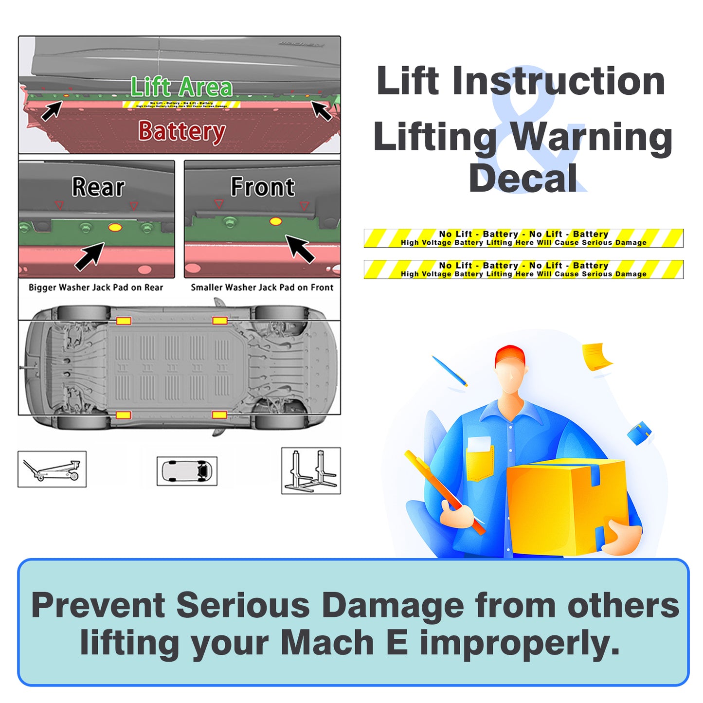 Mach E Lifting Jack Pads Set of 4 Floor Jack Stand from AOSKonology