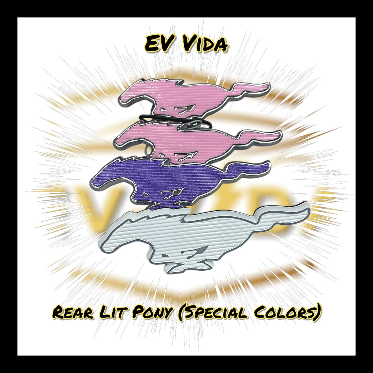 Rear Lit Pony LED Emblem V2 (Plug-N-Play) – EV-Vida