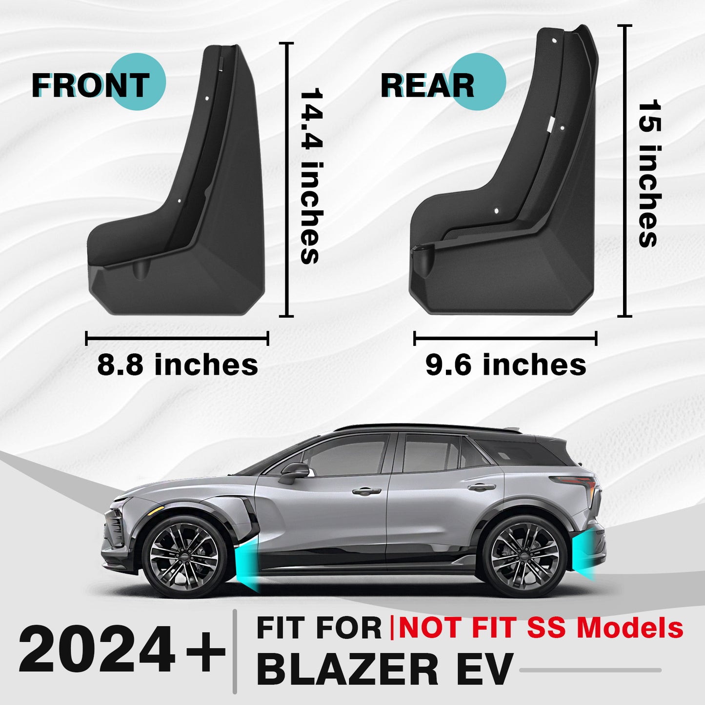 4PCS Mud Flaps for Chevrolet Blazer EV 2024+ Not fit SS model From BestEvMod