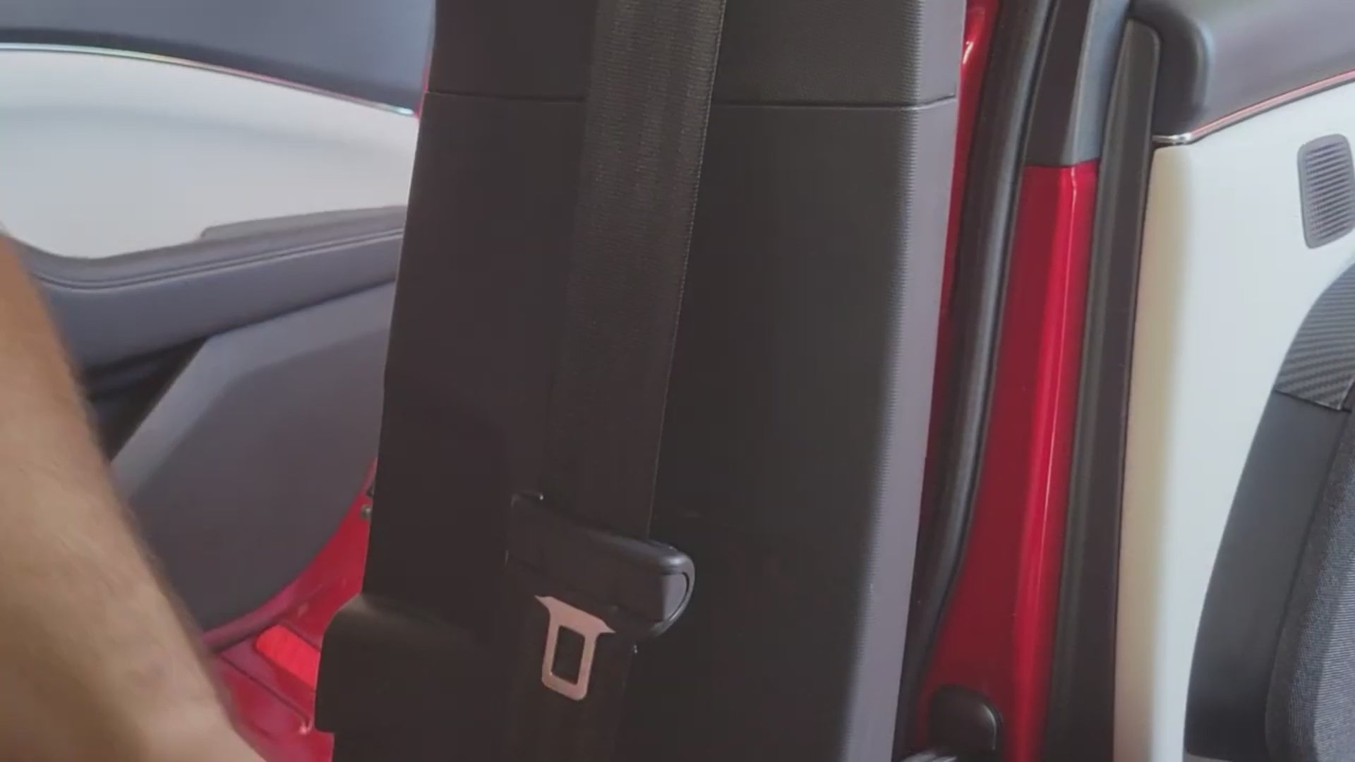 Mach E seat belt pillar protector from AOSK – EV-Vida