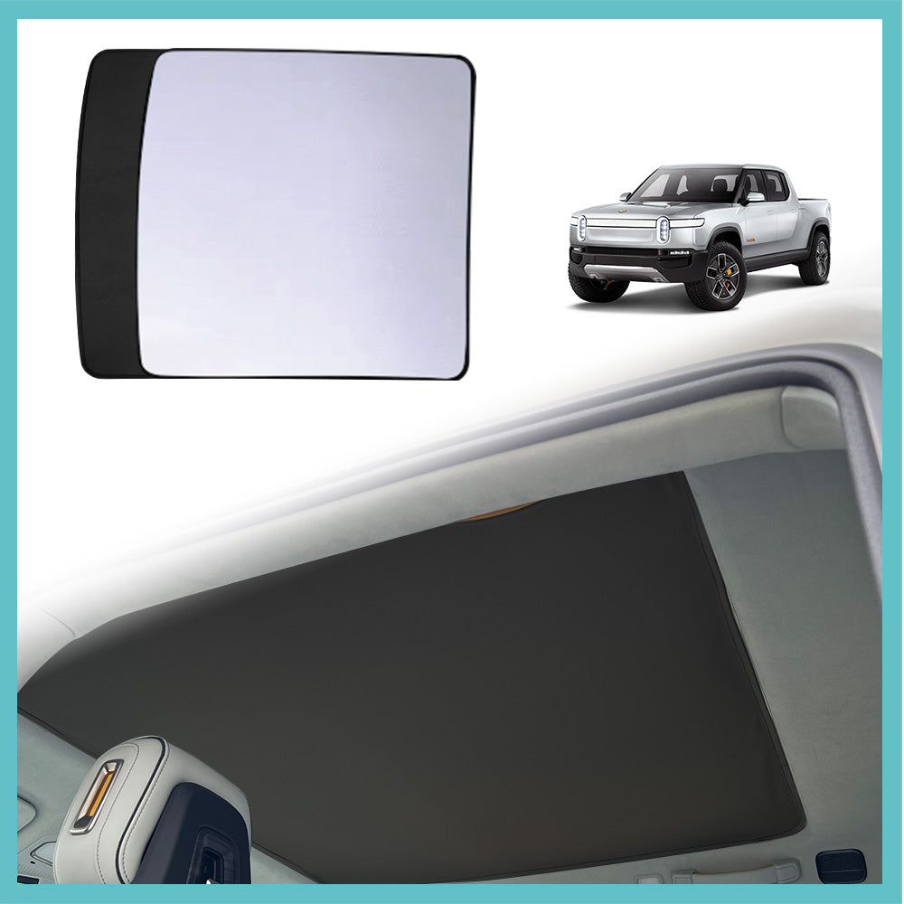 Compatible with Rivian R1T Foldable Roof Sunshade 2 Layer Accessories from BestEvMod