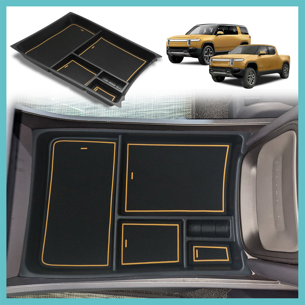 Compatible with Rivian R1T & Rivian R1S Lower Center Console Organizer Tray Interior form BestEvMod