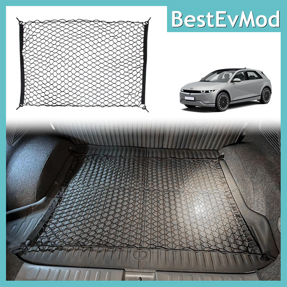 Ioniq5 Stretchable Trunk Organizer Cargo Net Elastic Mesh with Hooks from BestEvMod