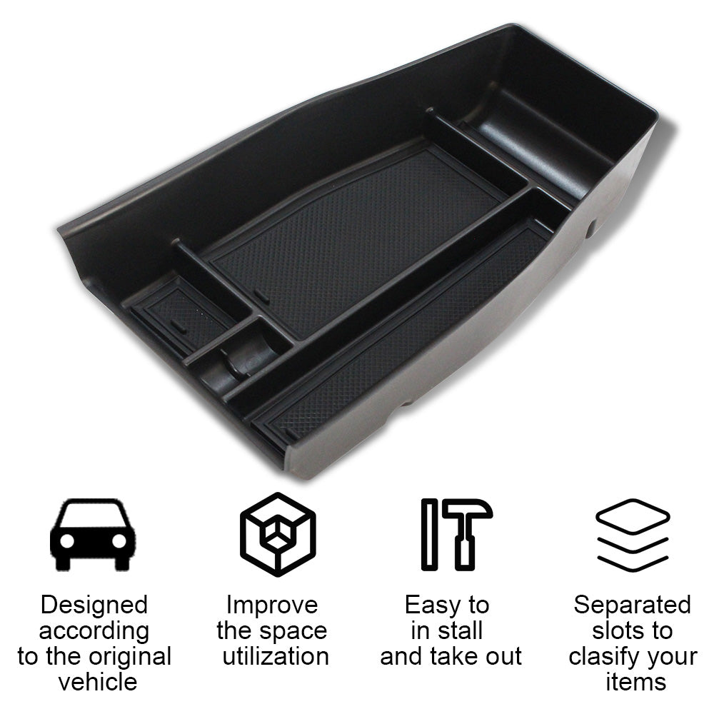 Ioniq5 Lower Center Console Organizer Tray Storage Box with Rubber Black Trim from BestEvMod