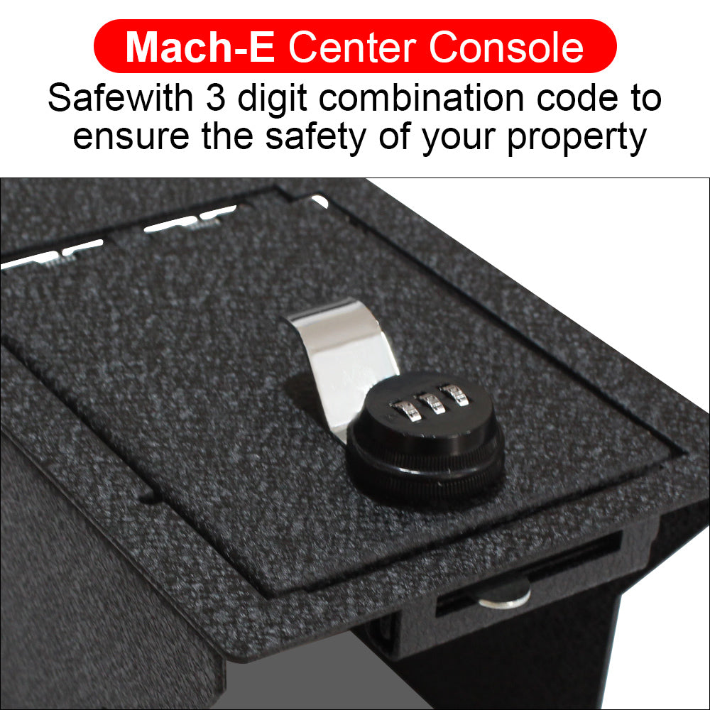 Mach-E Center Console Safe Lock Box with 3 Digit Combo Lock form AOSK