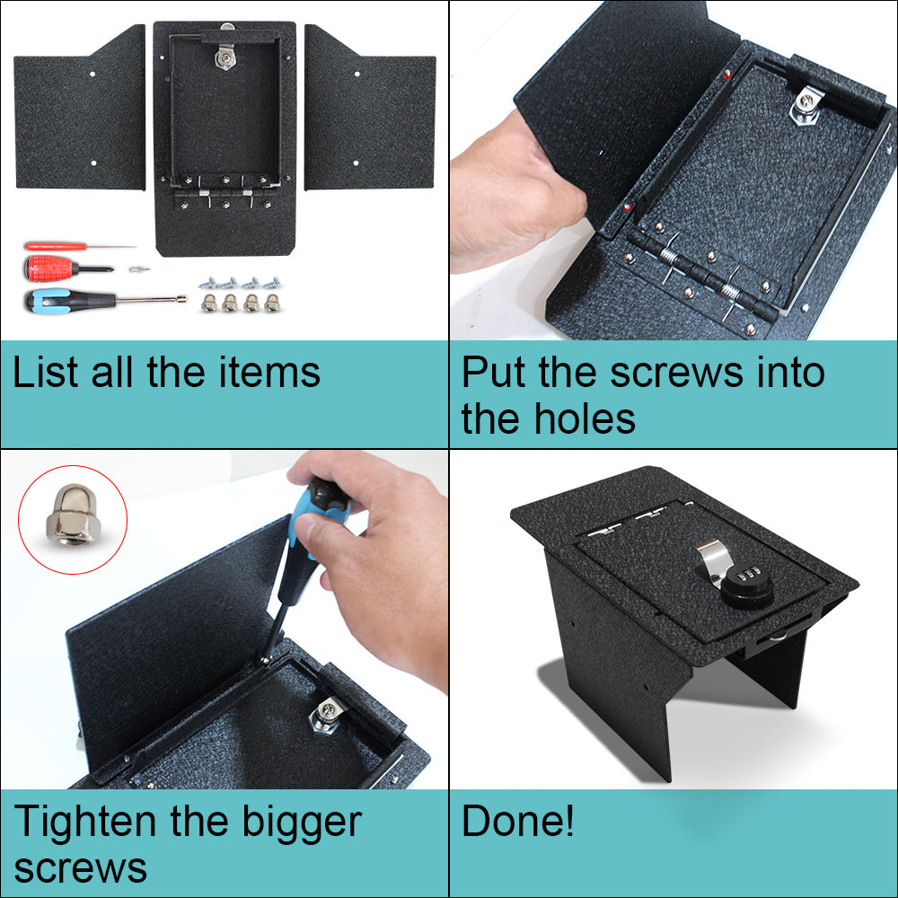 Mach-E Center Console Safe Lock Box with 3 Digit Combo Lock form AOSK ...