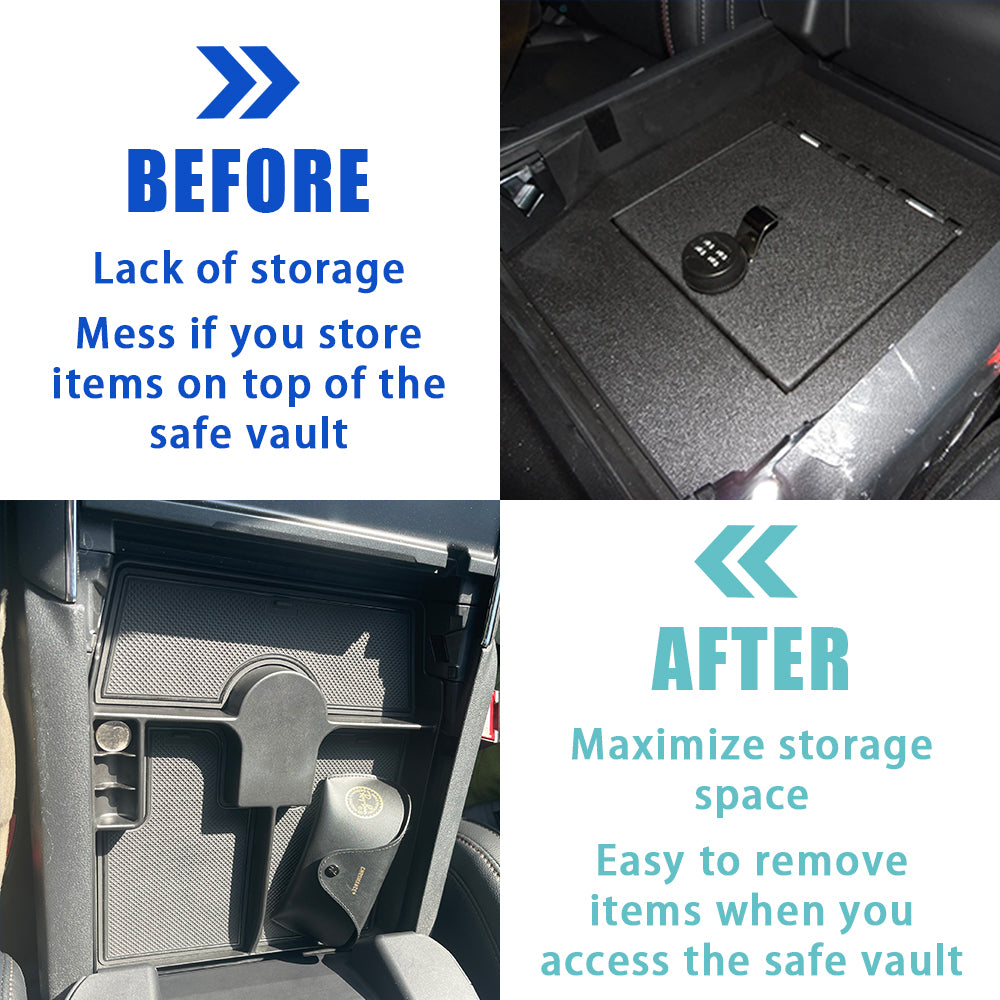 F-150 Lightning Insert Center Console Safe Box Tray Only Fit Installed OEM Safe Box Vault from BestEvMod