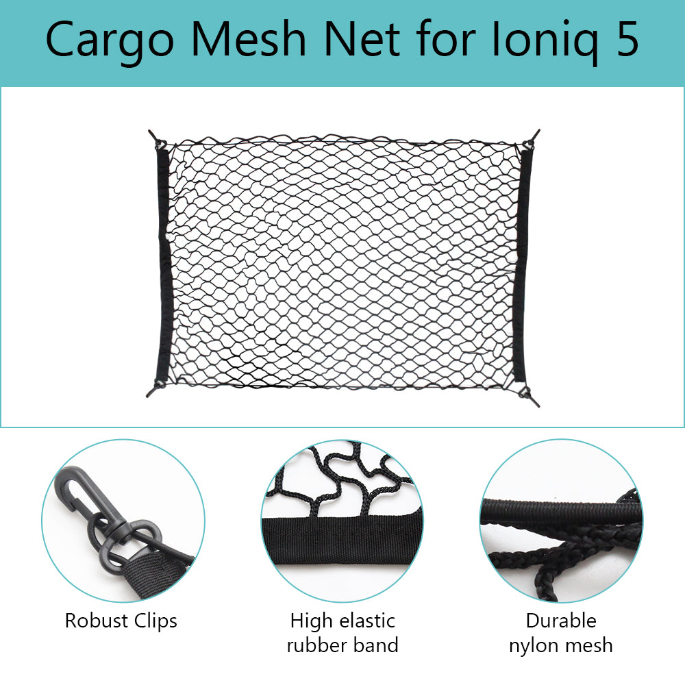 Ioniq5 Stretchable Trunk Organizer Cargo Net Elastic Mesh with Hooks from BestEvMod