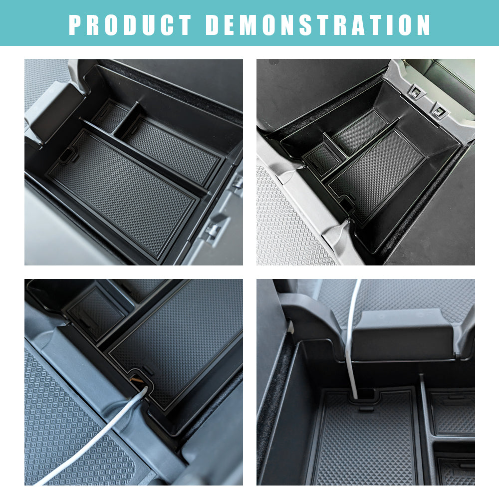 Compatible with Rivian R1T & Rivian R1S Accessories Tray Armrest Storage Box W/O Coin from BestEvMod