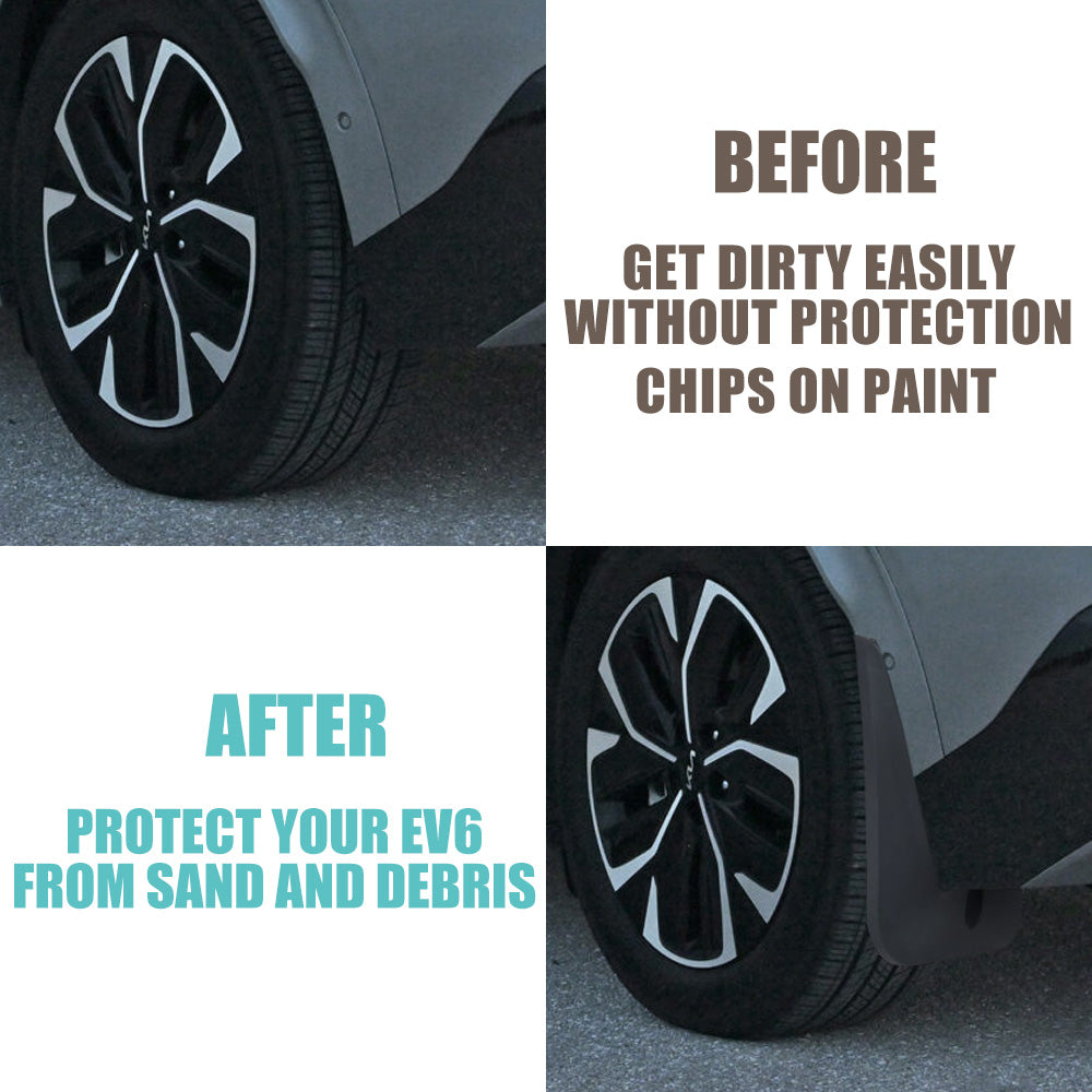 EV6 Mud Flaps Splash Guards  (Set of 4) No Need to Drill Holes from BestEvMod