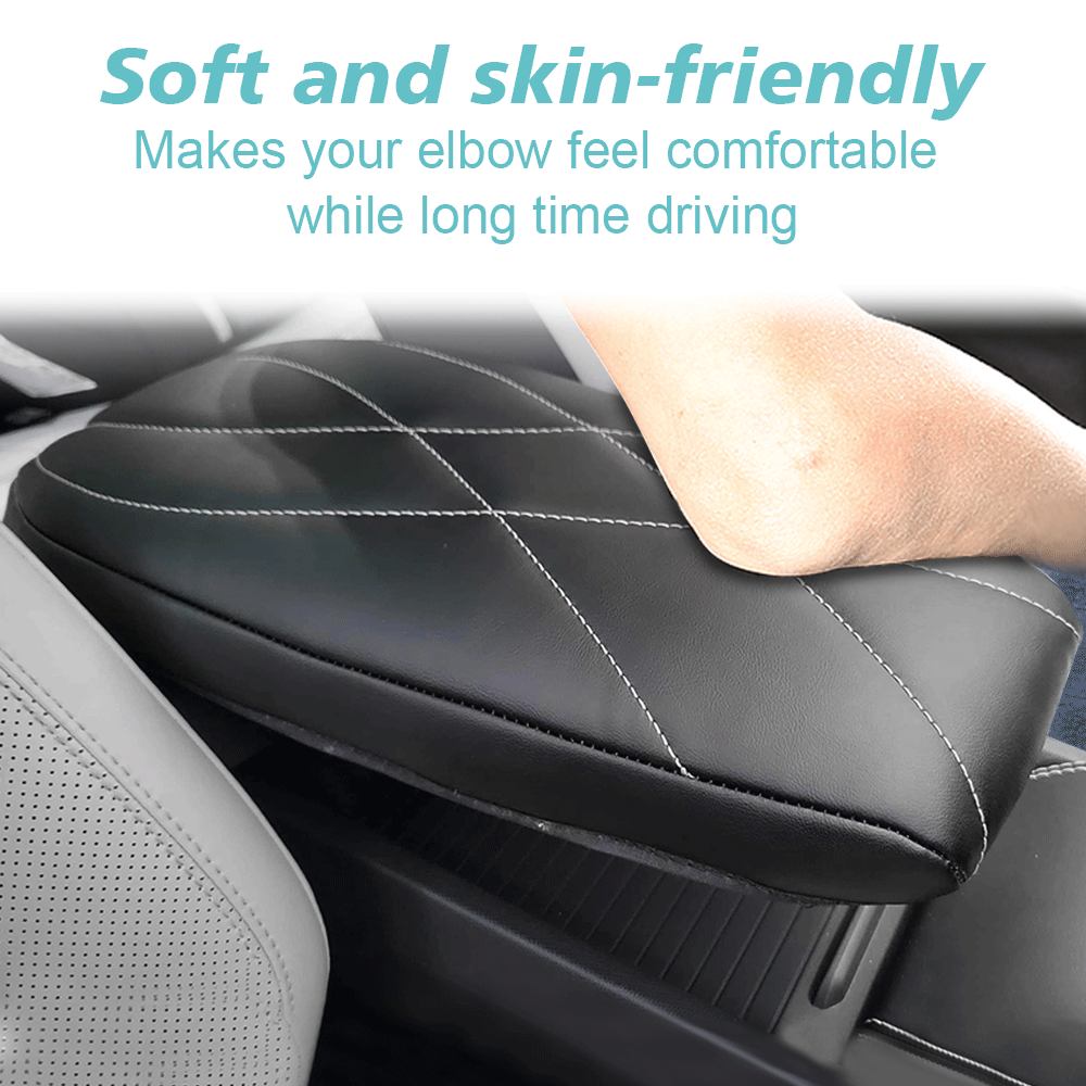 Mach E Center Console Armrest Pad Cover PU Leather(Black) from AOSK