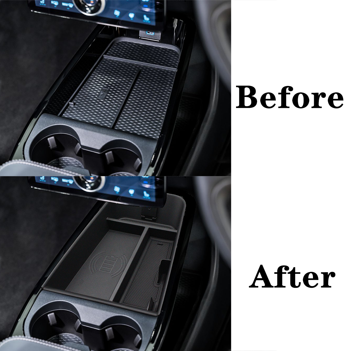 Mach E ABS Wireless Charging Center Console Organizer Tray from AOSK